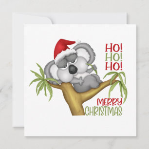 Ho Ho Ho Merry Christmas Koala Holiday Card