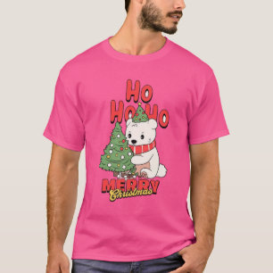 Ho Ho Ho! Merry Christmas Polar Bear Design Tshirt