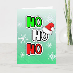 Ho HO HO Merry Christmas Santa Claus Custom Card