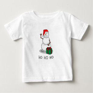 Ho Ho Ho Merry Christmas Santa Cute Snowman Baby T-Shirt
