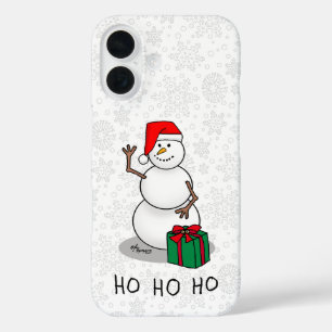 Ho Ho Ho Merry Christmas Santa Cute Snowman iPhone 16 Case