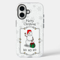 Ho Ho Ho Merry Christmas Santa Cute Snowman
