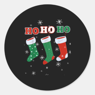 Ho-ho-ho Merry Christmas Tree Xmas Family Christma Classic Round Sticker