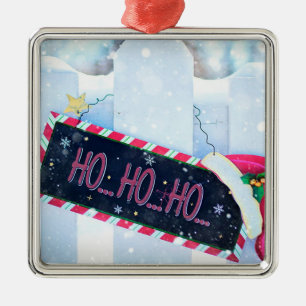 Ho Ho Ho Metal Ornament