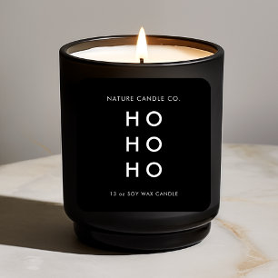 HO HO HO Minimalist Soy Candle   Modern Christmas  Square Sticker