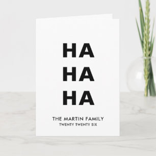 Ho Ho Ho Minimalist White Christmas Holiday Card