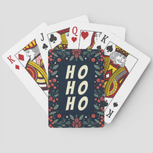 HO HO HO Mistletoe Border Poker Cards