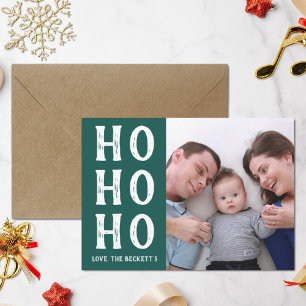 HO HO HO   Modern Christmas Holiday Photo Card
