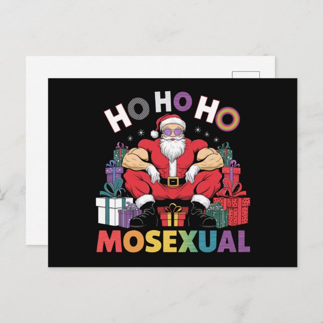 Ho Ho Ho Mosexual Gay Santa LGBT Gay Pride Xmas Postcard (Front/Back)