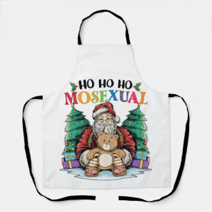 Ho Ho Ho Mosexual Gay Santa LGBTQ Gay Christmas  Apron