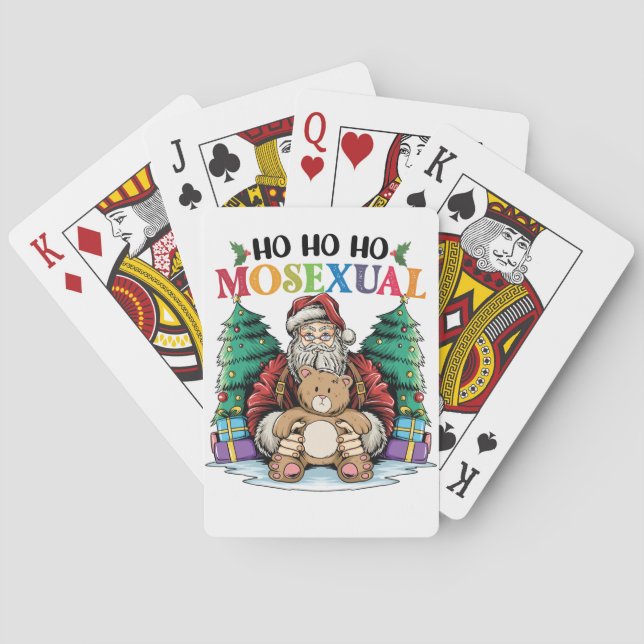 Ho Ho Ho Mosexual Gay Santa LGBTQ Gay Christmas  Playing Cards (Back)