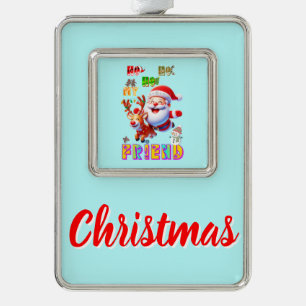 Ho Ho Ho My Dear Friend Silver Plated Framed Ornament