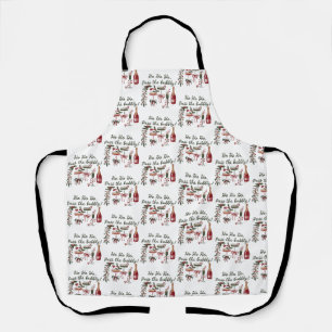 Ho Ho Ho Pass the Bubbly Drinking Xmas Champagne Apron