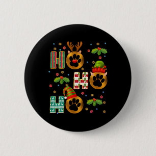 Ho Ho Ho Paw Christmas Veterinary Technician Xmas 6 Cm Round Badge