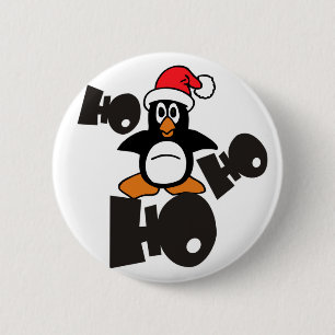 Ho Ho Ho - Penguin - merry christmas 6 Cm Round Badge