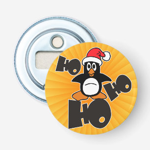 Ho Ho Ho - Penguin - merry christmas + your backgr Bottle Opener