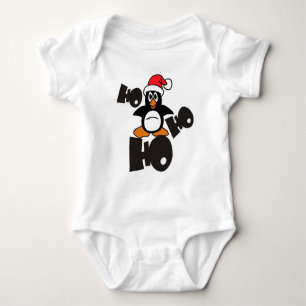 Ho Ho Ho - Penguin - merry christmas + your idea Baby Bodysuit