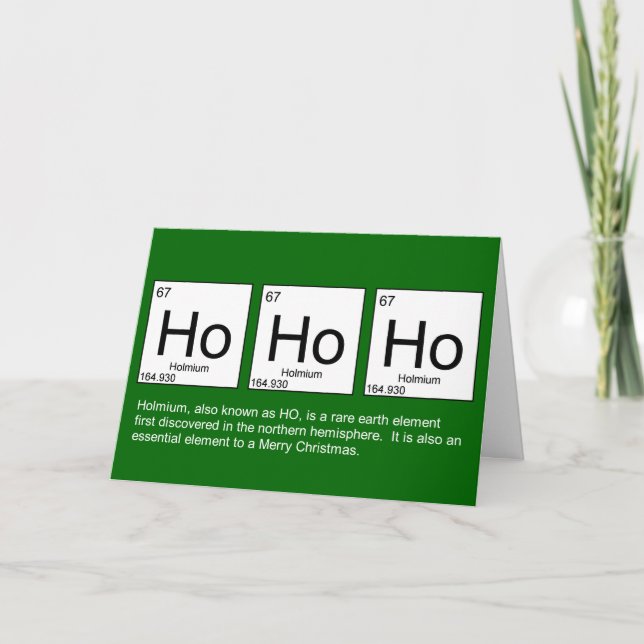 Ho Ho Ho periodic table style Christmas card (Front)
