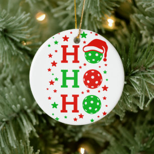 Ho Ho Ho Pickleball – Funny Christmas Sports  Ceramic Ornament