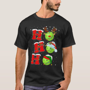 Ho Ho Ho Pickleball Ugly Lights Santa Pickleball C T-Shirt