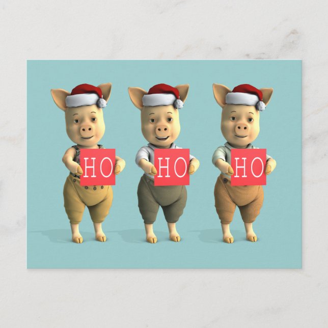 Ho Ho Ho Piglets Postcard (Front)