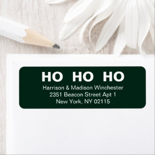 Ho Ho Ho pine green Christmas Return Address Label