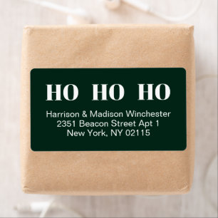 Ho Ho Ho pine green modern Christmas address
