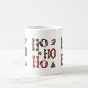 Ho Ho Ho Plaid Christmas Coffee Mug