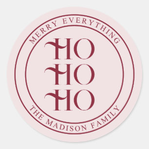 Ho Ho Ho Playful Vintage Christmas Classic Round Sticker