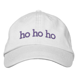 ho ho ho purple Christmas Typography Embroidered Hat
