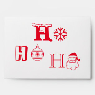 Ho Ho Ho red cute fun typography custom Christmas Envelope