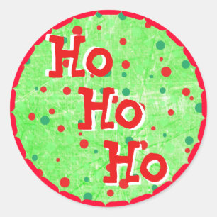 Ho Ho Ho Red & Green Christmas Stickers