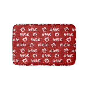 Ho Ho Ho Red Santa Merry Christmas Bath Mat