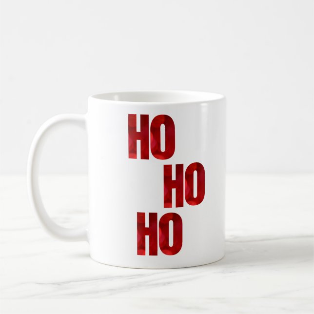 Ho Ho Ho Red Starlight Christmas  Coffee Mug (Left)