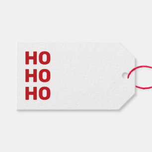 Ho Ho Ho red & white blank modern Christmas Gift Tags