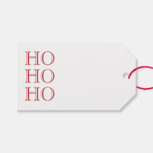 Ho Ho Ho red & white blank modern Christmas Gift Tags