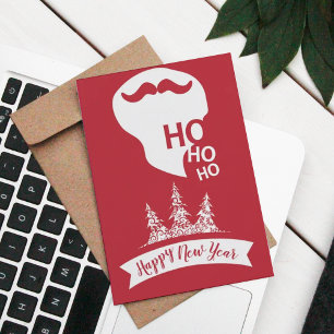 Ho Ho Ho   Red Xmas Modern Fun Christmas Card