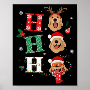 Ho Ho Ho Retrievers Golden Xmas Outfit Christmas C Poster