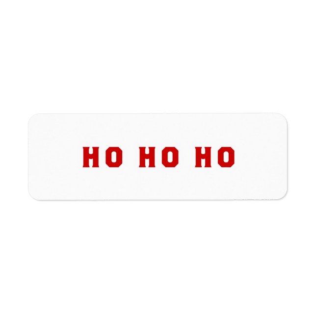 HO HO HO RETURN ADDRESS LABEL (Front)