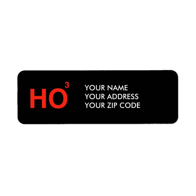 HO HO HO RETURN ADDRESS LABEL (Front)