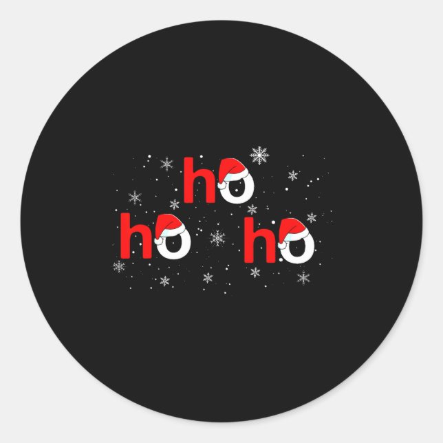 Ho Ho Ho Santa Christmas Pajamas Funny Adults Kids Classic Round Sticker (Front)