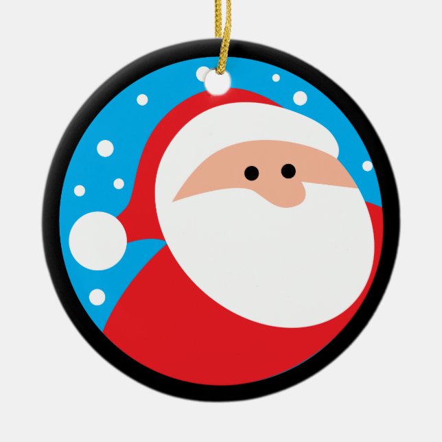 Ho Ho Ho! Santa Claus Ceramic Ornament (Front)