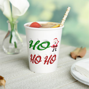 Ho Ho Ho Santa Claus Christmas half script Paper Cups