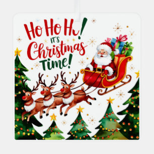 Ho Ho Ho Santa Claus Christmas Metal Tree Decoration