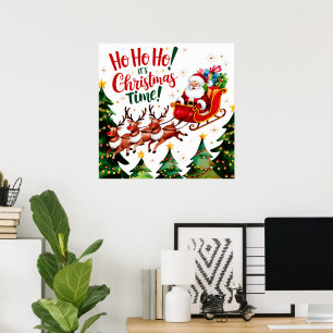 Ho Ho Ho Santa Claus Christmas Poster