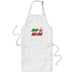 Ho Ho Ho Santa Claus Christmas typography Long Apron