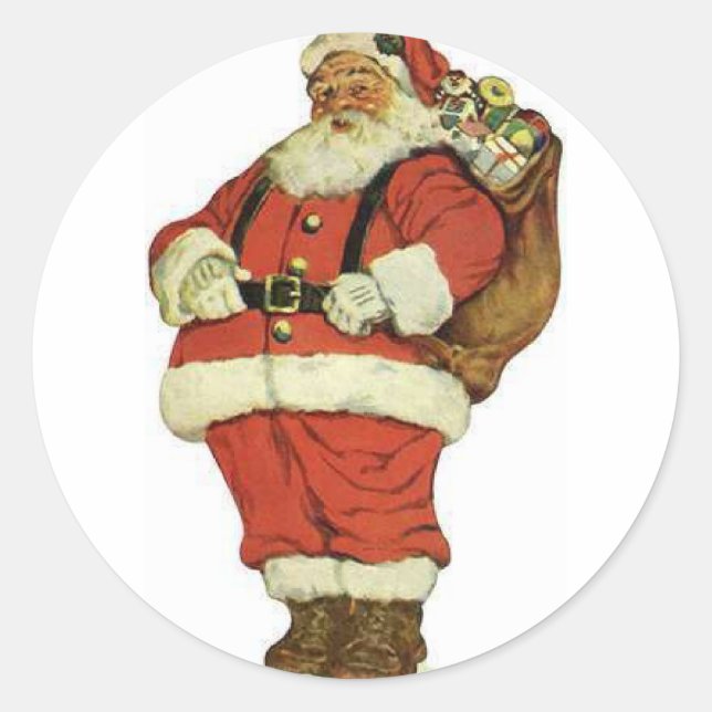 Ho Ho Ho Santa Claus Classic Round Sticker (Front)