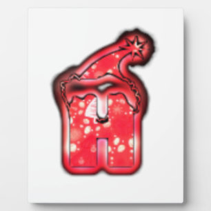 Ho Ho Ho! Santa Claus Hat Merry Christmas Star.png Plaque