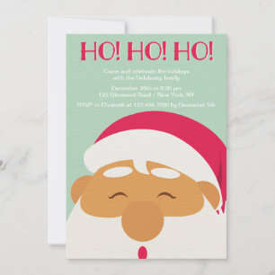HO HO HO Santa Claus Party Invitation