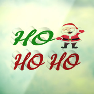 Ho Ho Ho Santa Claus red green script Christmas